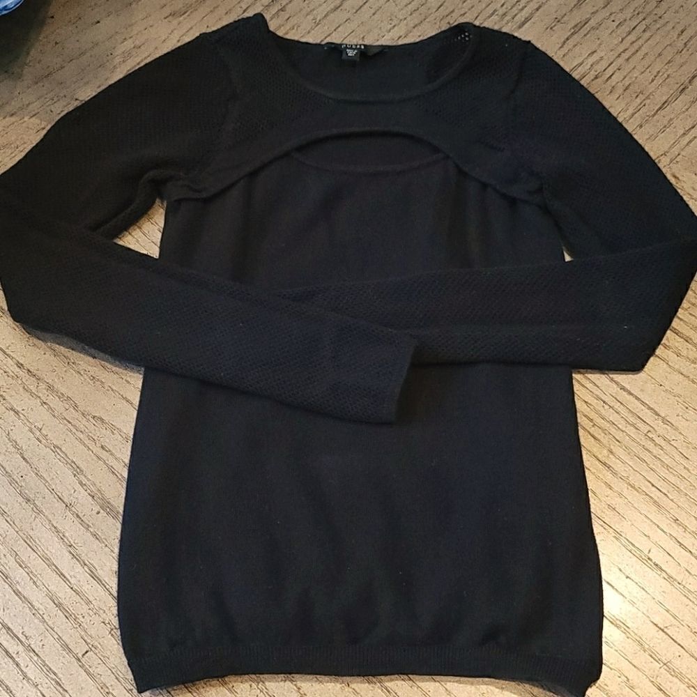 Guess long sleeve sweater mesh top XXS